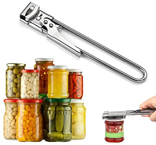 sylbx Vetro Apriscatole Apriscatole Regolabile Apriscatole Manuale in Acciaio Inossidabile,Adatto Agli Anziani e Alle Persone con Mani Più Deboli