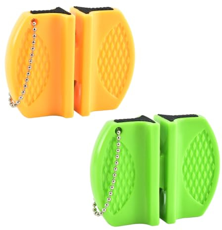 2 Pezzi Professional Acciaino, Affila Coltelli da Cucina Affilacoltelli professionale per coltelli da cucina(Arancione/Verde)