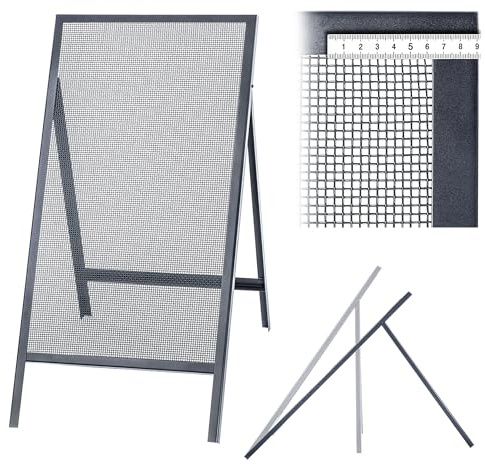 KADAX Cast Strainer, Steel Wire Mesh Garden Sieve, Steel Sieve, Sand Sieve, Rectangular Construction Sieve for Sand & Compost Sieves & Soil & Stones (Mesh Size 0.4 x 0.4 cm)