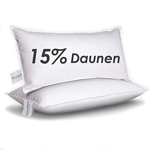 BEFA NATUR kudde 40 x 80 cm av 15 % dun och 85 % fjädrar, Öko-Tex 100 klass 1-certifierad, downpass – program och priser för hotellelli och företagskunder