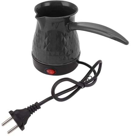 Turca, Tetera para Estufa de 500ML con Mango Desmontable, Eléctrica para Restaurante de Cocina Casera (BLACK)