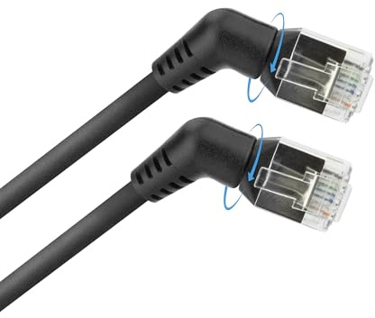 ACT Cable de red U/FTP CAT6A, 360 grados, cable LAN acodado, 1 m - DD1901