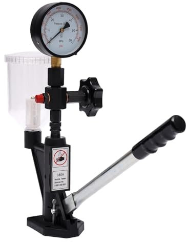 Taozhiyy injektortestare, diesel injektionsmunstycken tester med manometer 0–600 bar tryck & handspak & 08,L oljebehållare, injektionsmunstycke testutrustning för olika tester och tester