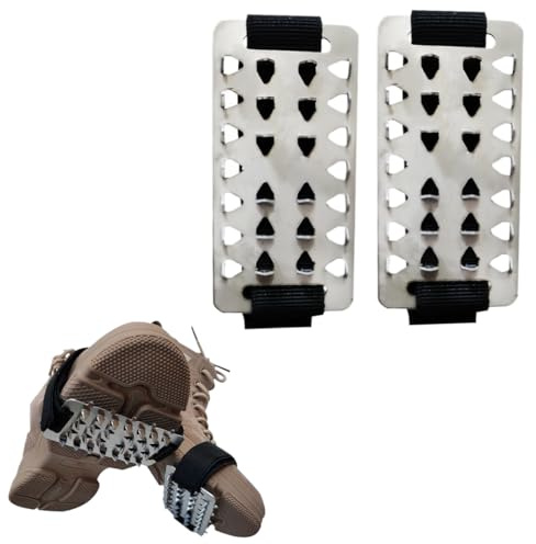 CJQRL 2 Pièces Crampons,28 Dents Poids léger Clous Neige Crampons,Protection antiglisse pour Bottes Chaussures pour Hiver Randonnée,Marche,l'escalade,Le Jogging,la pêche et l'alpinisme