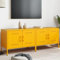 NQJIBUE Meuble TV 2 pièces jaune moutarde 68 x 39 x 20 pouces acier, centre de divertissement et meuble TV