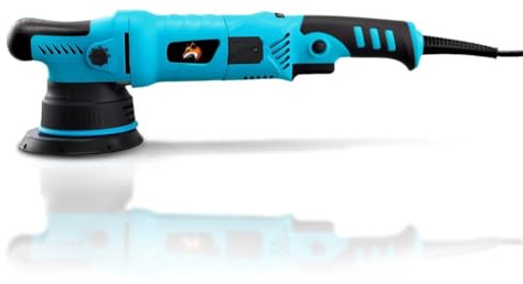 FOX Pulidora Orbital para Coche, 1000W, 6 Velocidades Variables 2200-5000 RPM, Base 150mm, Cable 4M, Color Turquesa y Negro, para Pulir y Encerar Coches y Barcos