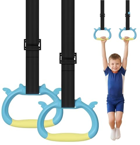 YIPFEN 1 par anillos de gimnasia, anillas gimnasia para niños, juego de entrenamiento para niños, funda aro gimnasia, anillos de gimnasio, anillos de gimnasia antideslizantes