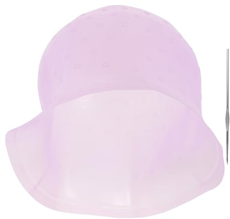 Healifty Cuffia per Chioma in Silicone Elastico con Ganci per Meches, Tappo Colorante Riutilizzabile per Tintura Fai da Te, Taglia Unica per Uso Salone e Casa Colore Casuale