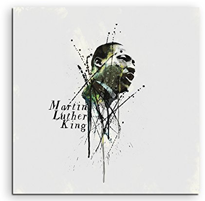 Paul Sinus Art Martin Luther King II 60x60cm Keilrahmenbild Kunstbild Aquarell Art Wandbild auf Leinwand fertig gerahmt Original Unikat