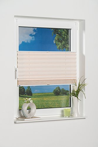 K-home Klemmfix-Bambus-Plissee Weiß 100 x 130 cm (B x L)