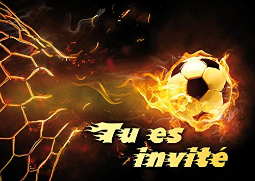 Edition Colibri (10717 FR Lot de 10 Cartes d‘invitation en Français pour un anniversaire d‘enfant ou pour une partie de Football