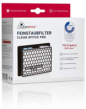 Clean Office PRO Feinstaubfilter für Laserdrucker, 1 Filter pro Faltschachtel Kopierer Schutz vor Toner Feinstaub VOC Filtergroesse 150 x 120 mm