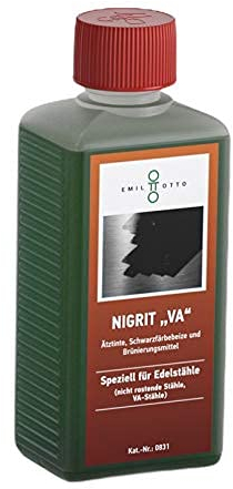 500 g Schwarzfärbe-Schnellbeize NIGRITVA, zum Kaltbrünieren - Schwarzfärben und Korrosionsschutz für Edelstähle (nicht rostende Stähle, VA-Stähle)