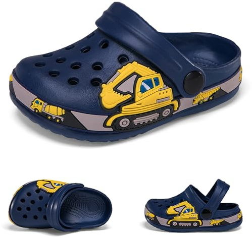 Unisex Zoccoli Sabot Bambini Carino Sabot Ciabatte Dinosauro Sandali da Spiaggia Estivi Ciabatte da Giardino Muli Scarpe da Piscina Ragazzi Ragazze Blu Scuro EU 31