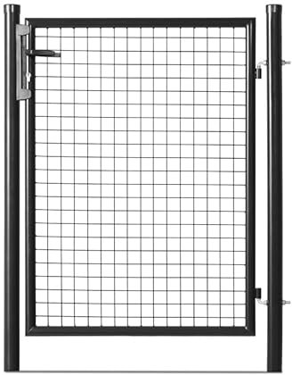 EASY CLOTURE Portillon grillagé en Acier galvanisé Maille 50 x 50 Passage 1m x 1m20 Noir