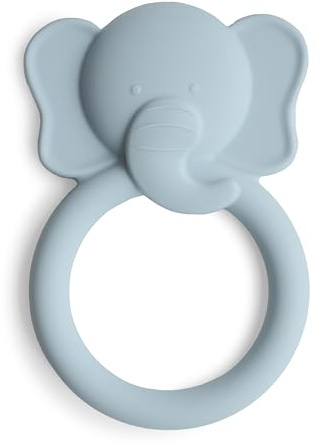 Mushie Anillos de Dentición para Bebés con Diseño de Elefante | Juguetes para Bebés de Silicona sin BPA | Accesorios para Niños | Material Durable | Soft Yellow