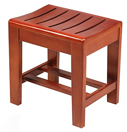 Duschhocker aus Holz, Badezimmer-Spa-Duschhocker, Fußhocker, Badewannensitz, gebogenes Design, Kapazität 300 K, perfekt für den Innen- oder Außenbereich, Garten, Freizeit