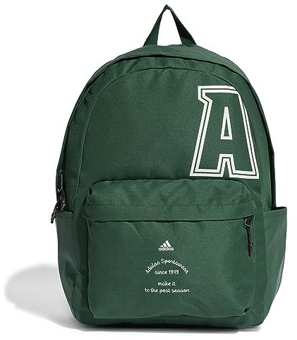 adidas Unisex Classic Brand Love Initial Print Backpack, collegiate green/black, One size