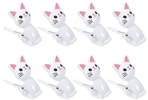 Kichvoe 8pcs Cute Cat Clip Multipurpose Bag Clips for Food Sealing Snack Storage and Home Organization for Airtight Seal and Versatile Use
