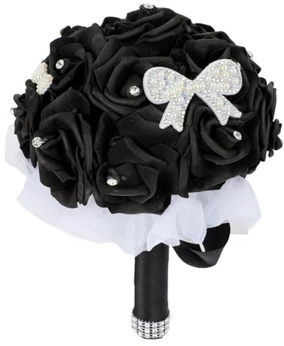 Garneck Bridal Wedding Bouquet Artificial Flower Bouquet for Bride and Bridesmaids Elegant Simulated Flowers for Wedding and Engagement Parties 9.45X6.30X6.30In