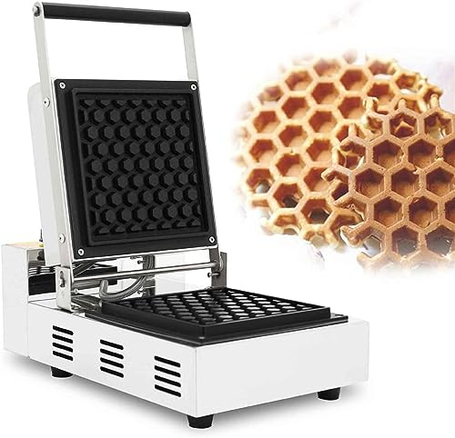 Máquina for hacer gofres rectangular eléctrica, máquina for hacer gofres antiadherente, horno for gofres con burbujas de huevo de acero inoxidable, temperatura de 50-300 ℃ y tiempo ajustable de 0-5 mi