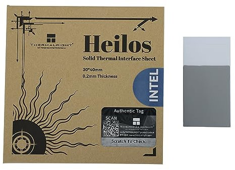 Thermalright Heilos Solid thermal interface sheet, Solid Thermal Conductive Silicone Grease Sheet for CPU/GPU, Thermal Conductivity 8.5W/mk, Desktop/Laptops General Purpose,for Intel (30×40×0.2mm)
