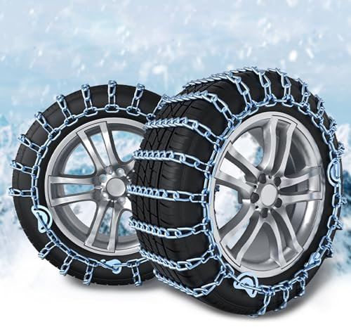 JXYQZD Schneeketten, Einfach zu Installierende Reifenketten, Tragbare, Wiederverwendbare, Universelle Notfall-Reifentraktionskette für Pkw, Pickup-Trucks und SUV – 2er-Set (Size : 275)