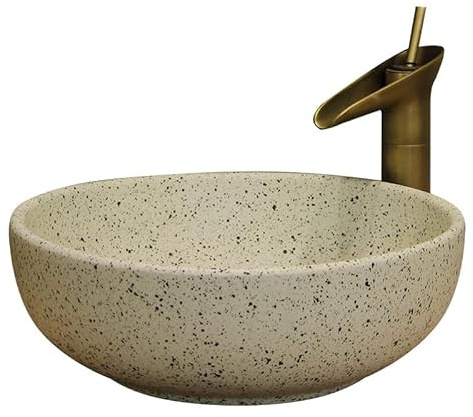 SABALON Bathroom Sinks Ceramic Art Basin Bathroom Countertop Basin Round Washbasin Retro Washbasin Home Countertop Frosted Basin Vessel Sink