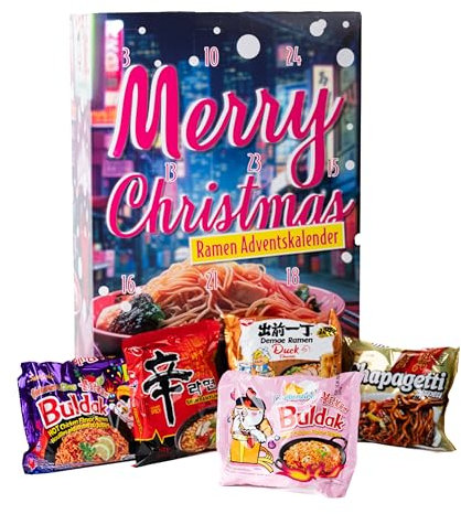 Ramen XXL Adventskalender 2025 | 24 köstliche Instant-Nudeln inkl. Samyang Buldak, Carbonara & Hot Chicken | Leckeres Geschenk für Ramen- und Schärfe-Liebhaber