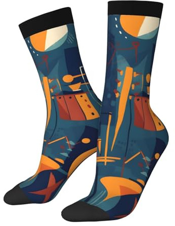 KWQDOZF Chaussettes de violoncelle pour hommes et femmes, chaussettes de sport décontractées et musicales colorées, chaussettes chaudes et confortables pour mollets, cadeaux