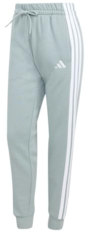 adidas Femme Essentials 3-Stripes Fleece Slim Pants, Wonder Sage/White, M