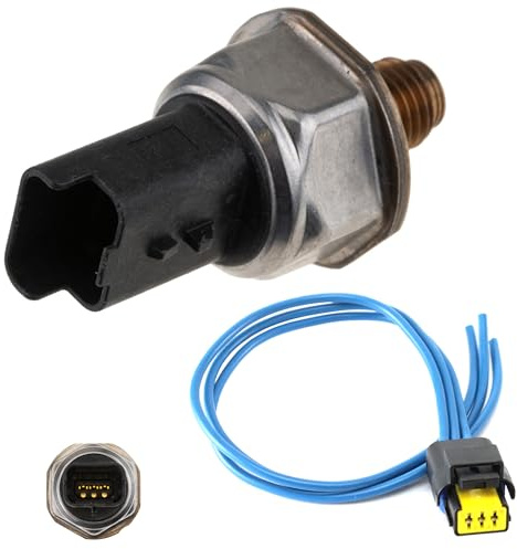 Partsline kit capteur de pression de carburant avec fiche faisceau électrique compatible avec 207 308 3008 C4 C5 Berlingo Focus Mondeo TDCi HDi – équivalent à 4M5Q-9D280-DB, 1570K1, 55PP0203