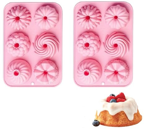 OYUUJII Mini Moule à Kougelhopf,6 Formes Différentes de Motifs de Rainures