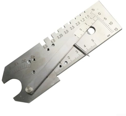 ComfyHarbor Strumento di misurazione multifunzionale per saldatura, strumento di misurazione in acciaio inossidabile, per profondità di controllo della smussatura del giunto di larghezza