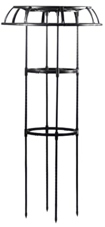 Enrejado para plantas con forma de paraguas, marco de escalada de acero, soporte de vid alto para exteriores, obelisco decorativo ornamental de jardín, jaula segura resistente a la corrosión para