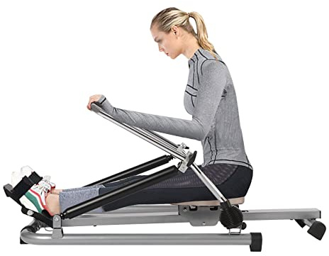 Susoso - Máquina de remo para el hogar, plegable, hidráulica ajustable, entrenador abdominal ajustable con pantalla LCD, entrenador de espalda para ejercicios cardiovasculares