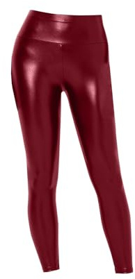 Läderbyxor för kvinnor, hög midja, glitter, leggings, dam, festival, lackleggings, glänsande, sexiga konstläderbyxor, skinny, glansiga leggings, eleganta yogabyxor, stretch, läderleggings, karneval
