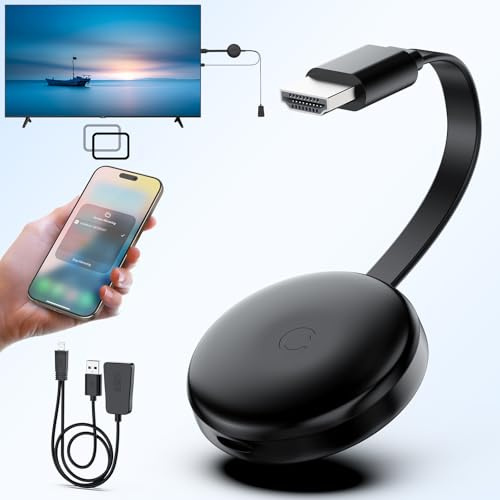 Adattatore Wireless HDMI Display Adapter 1080P HD Screen Mirroring Adapter for Smartphone, Tablet, Laptop Windows to HDTV/Monitor/Projector, 2.4G & 5G WiFi HDMI Dongle Supports AirPlay/Miracast