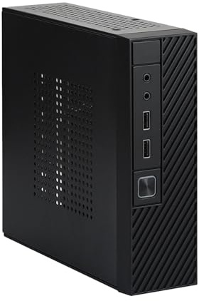 Okiyakusama Caja para Computadora ITX Chasis M06 Mini Torre Caja de Escritorio Caja PC Acero Reforzado Diseño Delgado Adecuada para Estudiantes Hogares, USB 2.0