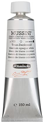 Schmincke MUSSINI® - feinste Künstler-Harz-Ölfarben, Titan-Deckweiß - 150 ml