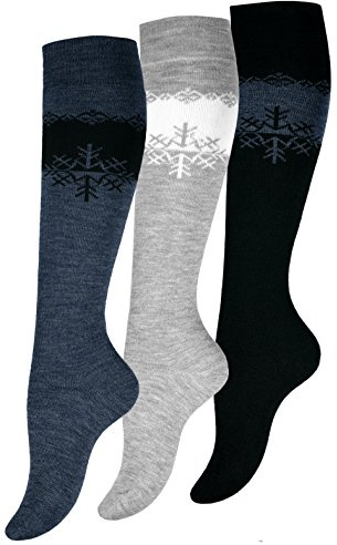 VCA Lot de 3 paires de Chaussettes hautes de laine pour femme - taille 39-42
