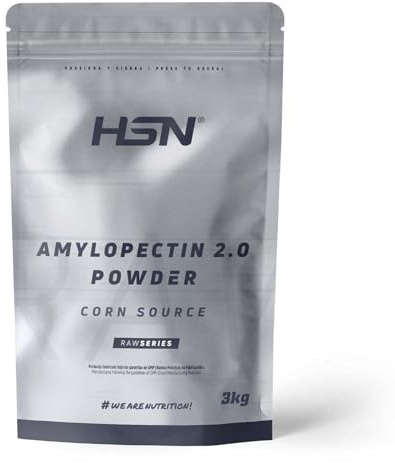 Amilopectina de Maíz Waxy Maize HSN | Sin Sabor 3 Kg = 60 Tomas por Envase 100% Batido de Carbohidratos Sin Azúcar | No-GMO, Vegano, Sin Gluten