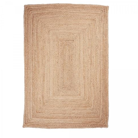UN AMOUR DE TAPIS - Tappeto Kilim 80 X 150 cm Rettangolare Jt Jute Nature Beige Camera Tessuto A Mano Juta