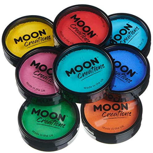 Moon Creations - Peinture Professionnelle pour Visage activée à l'eau - Brights Colors Set
