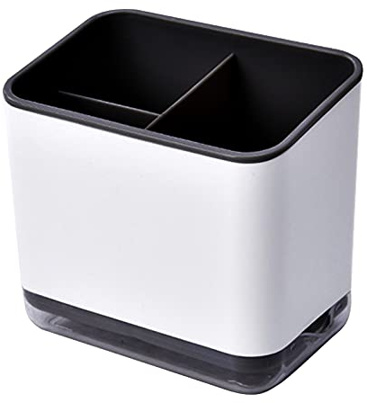 Greyoe Küchenutensilienhalter, Utensilienhalter, Multifunktions-Besteckregal mit 3 Fächern zum Abtropfen von Besteck (Schwarz)