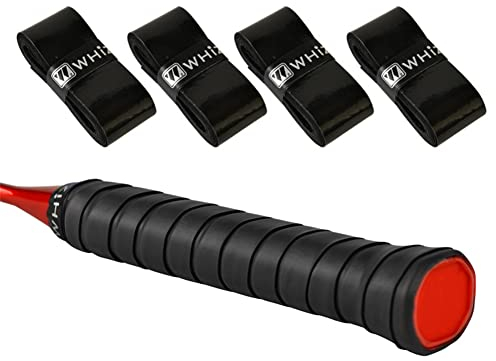 Selbstklebender Schlägergurt, Selbstklebend Griffband Anti-Rutsch, Rutschfestes Badminton Griffband, Tennis Overgrip Griffband Tennisschläger Overgrip Badminton Grip Ersatz Griffbänder, Schwarz, 5 Stk
