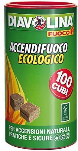 6PZ DIAVOLINA ACCENDIFUOCO ECOLOGICO 100 CUBETTI 15317
