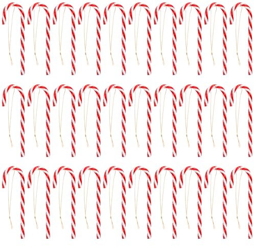 Naler Bastoncini di Zucchero Natalizi 30 PCS Addobbi Natalizi Albero di Natalei per Albero, la Casa Interno, Esterno