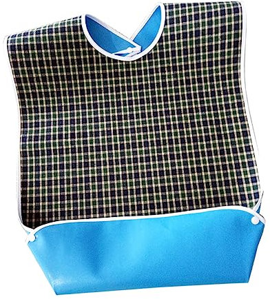 TOYANDONA Wasserdichtes Großes Tartan-schürzen-lätzchen Für Erwachsene Extra Lang Mit Bequemem Klettband Schmutzabweisend Optimaler Kleidungsschutz Beim Essen Für Senioren Und Pflegebedarf
