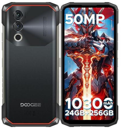 DOOGEE Blade 10 Power Outdoor Handy 10300mAh, 3 Card Slot, 24GB RAM+256GB ROM/TF 2TB Outdoor Smartphone Ohne Vertrag Wasserdicht, 6.6'' HD+ baustellenhandy, 50MP AI Kamera, IP68/69K/ NFC/GPS/Face ID